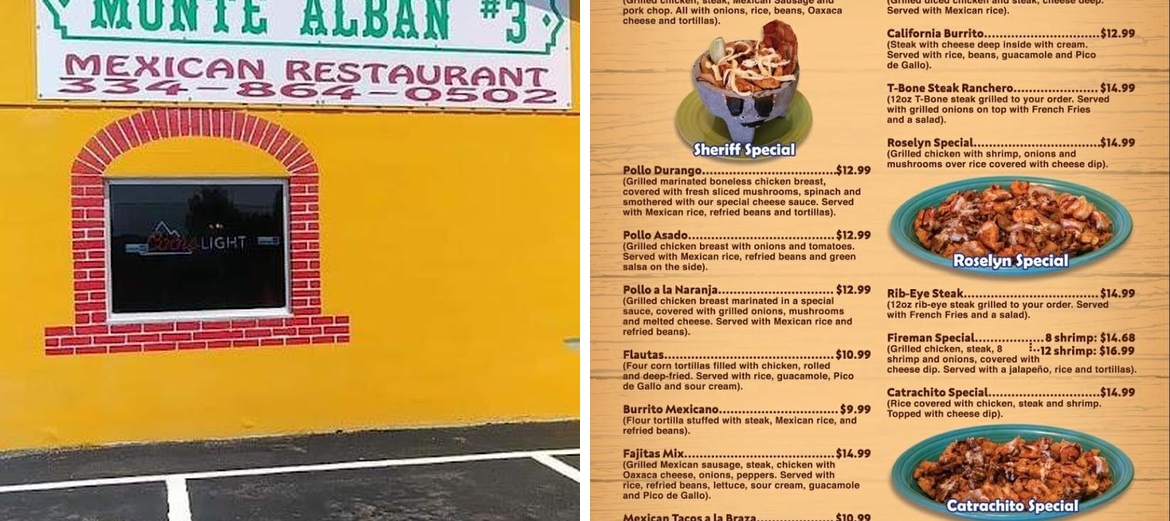 Monte Alban #3 Menu